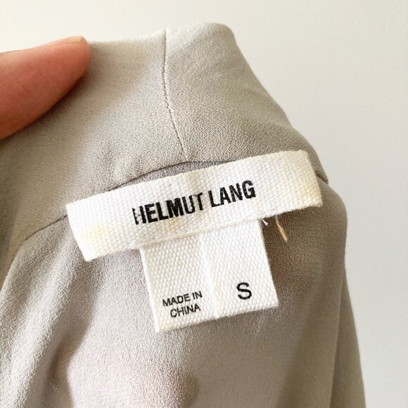 Helmut Lang Light Grey Cap Shroud Twist Top S‎ - Picture 4 of 7
